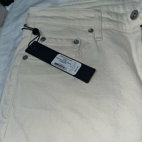 Rag & Bone High Rise Ankle Skinny Jeans NWT off white - Picture 8 of 12